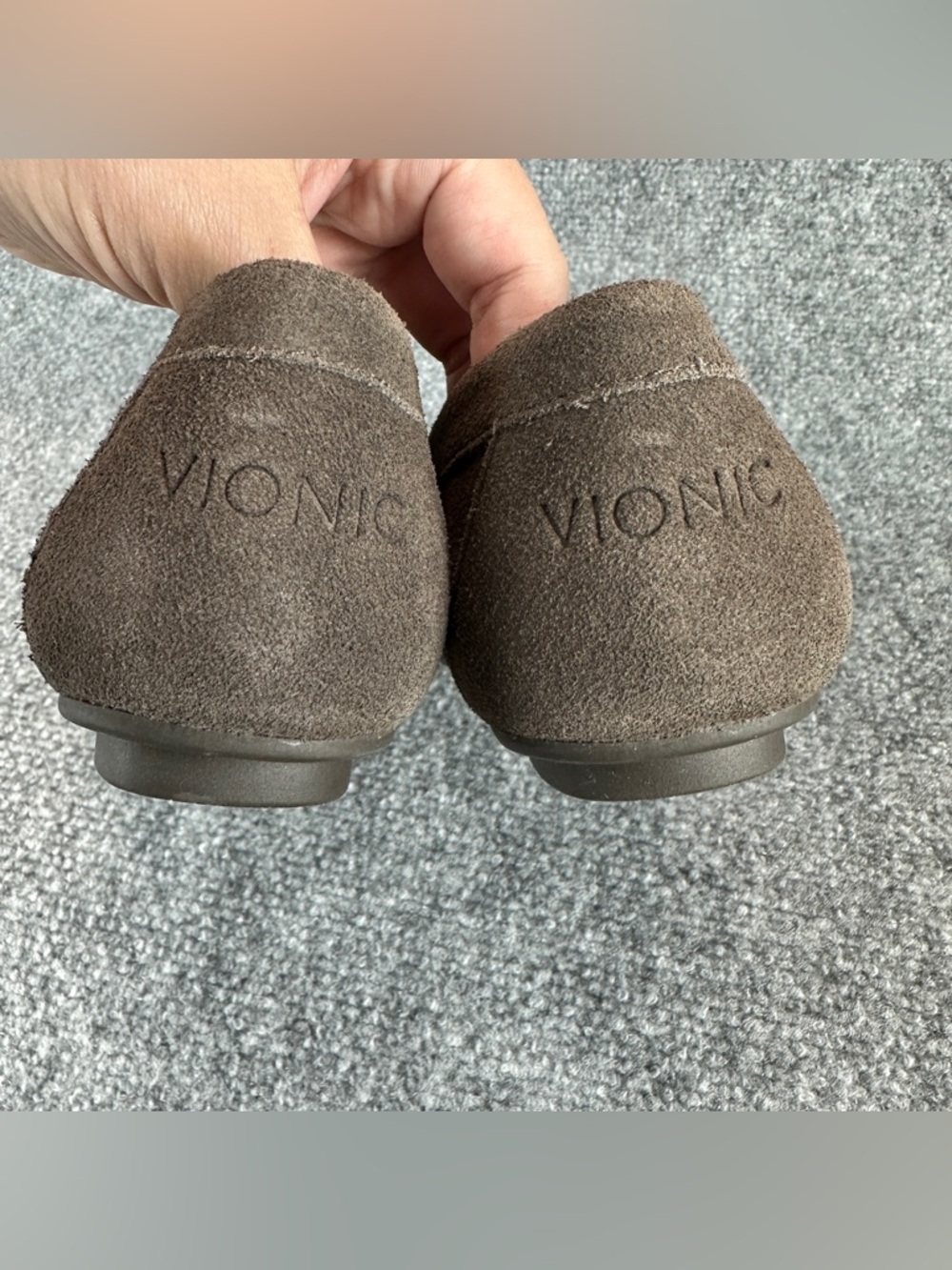 Vionic Bibiana Suede Loafers Womens 7.5 Greige Gray Horsebit Comfort Orthotic - Picture 9 of 15
